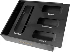 SpaceAid Bag Storage Organizer for Kitchen Drawer, Bamboo Black, 3"H 