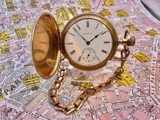 Elgin Gold Filled Savonette Pocket Watch 17J Grade 339 1907 Chain