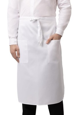 Unisex Two Pocket Bistro Apron White One Size