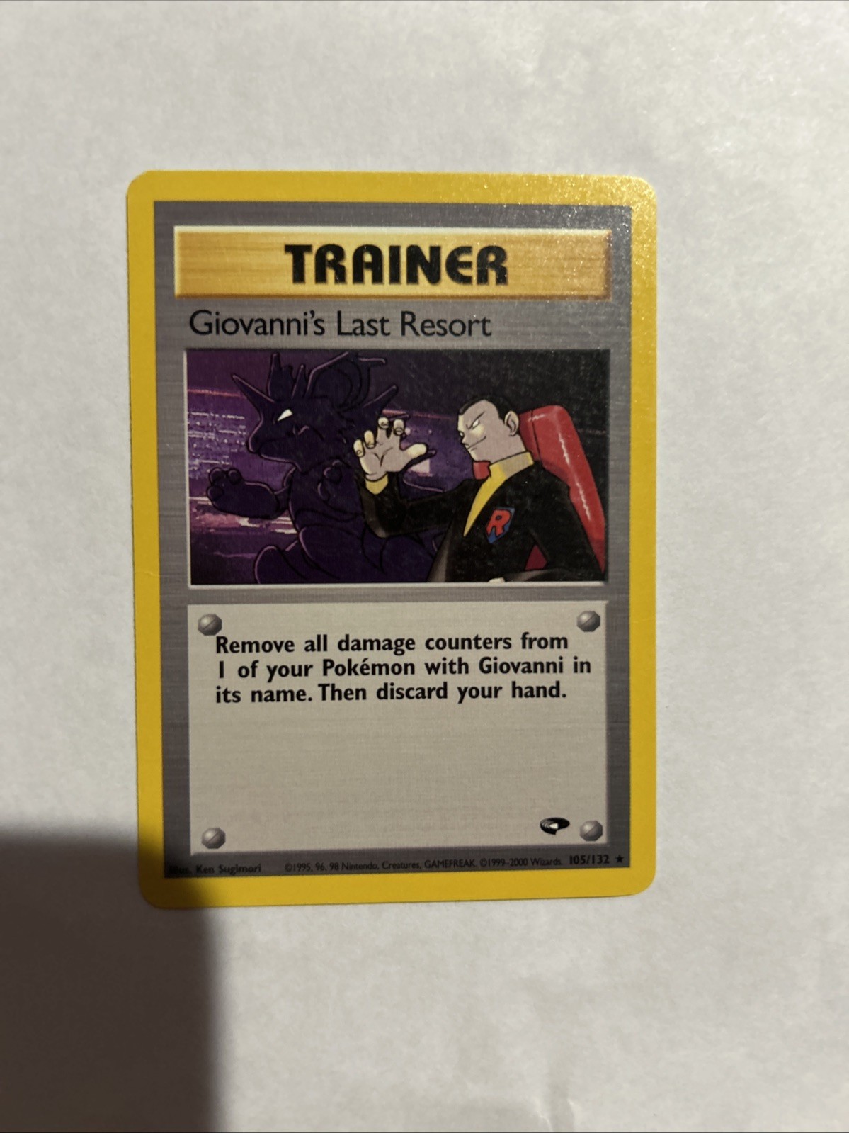 Giovanni's Last Resort 105/132 Gym Challenge Rare Pokemon Trainer Card 1995 MP