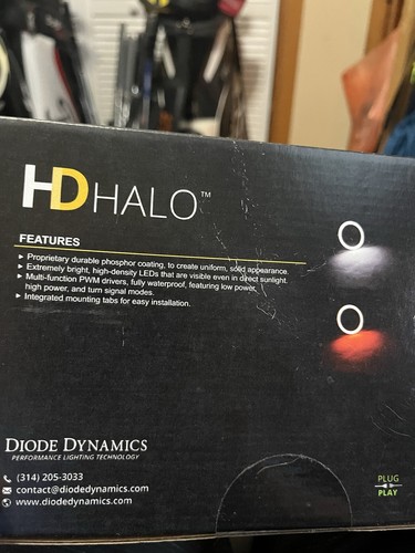 New Diode Dynamics Halo Lights LED 50mm White Pair. Fj Cruiser Mirror Light Mod - Picture 5 of 8