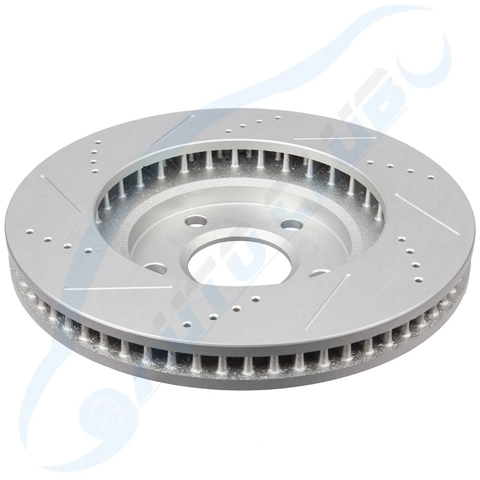 Rotores de freno delanteros perforados y ranurados de 32,3 mm de grosor para Cadillac DeVille 1997-2004 Foto 2 de 4