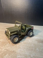 TONKA Green Army Military Jeep Willys Pressed Steel & Plastic 6” Vintage 1970s