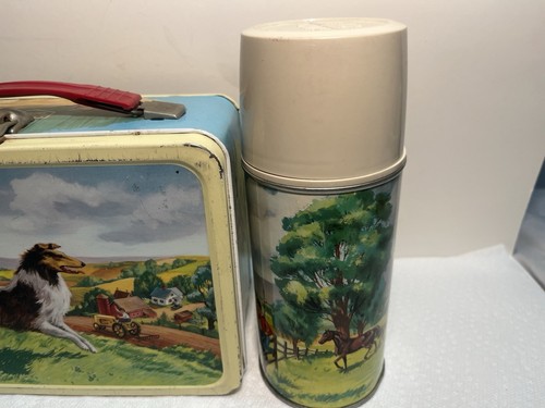 1962 Lassie and Black Beauty Brotdose & Thermoskanne * * Lunchbox Set Eimer 840 - Bild 3 von 9