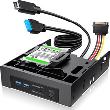 5.25 Front Panel USB Hub, Internal Sd/Microsd Card Reader for Desktop PC, Gen2X