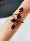 TJC unusual silver and garnets ring UK size O/P new with tag