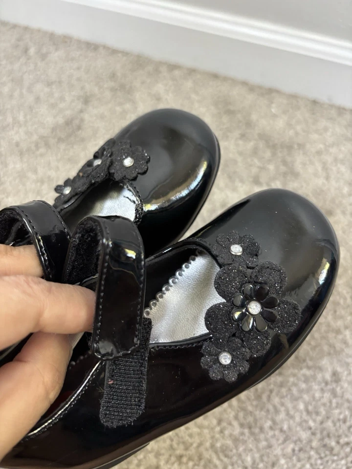 Rachel Ballet Flats Mary Jane Black Size 7 Floral Shoes Little Girls - Image 3 of 4