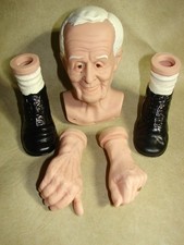 Syndee  s Crafts 1990s Vinyl Porcelain Look Doll Grandma Head  Body vintage - 21