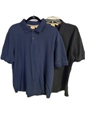 jos a bank Men  s Polo Shirts XL Black  blue Short Sleeve