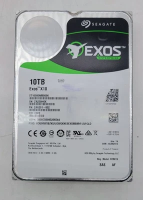 SEAGATE EXOS X10 10TB 7200 RPM SAS 12Gb/s 3.5'' HDD ST10000NM0096/100% health - Image 1 of 2