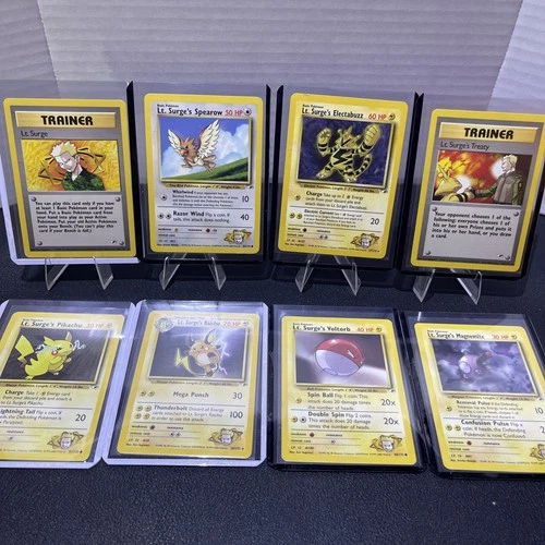 Pokémon TCG Lt Surge’s Trainer Evolution Family Pikachu Raichu Vintage Wotc Rare