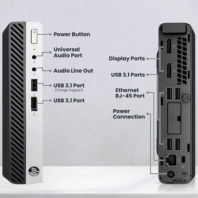 HP ProDesk 400 G5 Mini Desktop PC Intel i5-9th 16GB RAM 256GB SSD