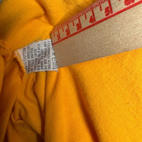 T-shirt Hang Ten XL gialla ricamata piedi logo surf skate casual 100% cotone - Foto 12 di 13