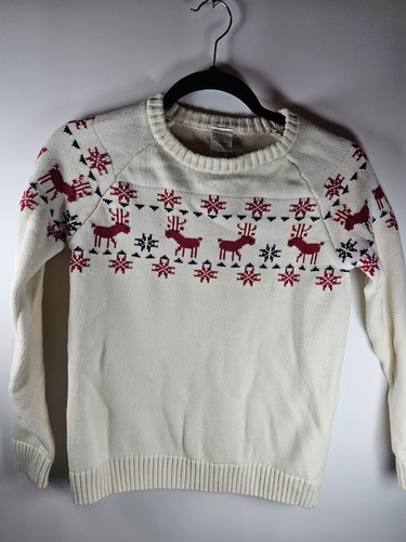 Hanna Anderson Girls Fair Isle Sweater 120/ sz 12. Raindeer Christmas. excellent - Picture 3 of 7