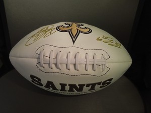 saints autographed football