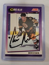 Boston Bruins Autographed Score Chris Nilan Card