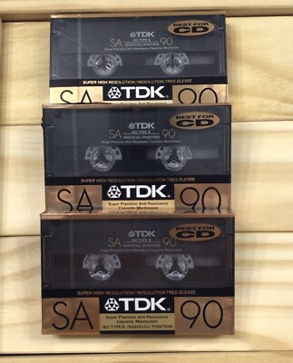 3 TDK SA 90 Super High Resolution Cassette Tapes