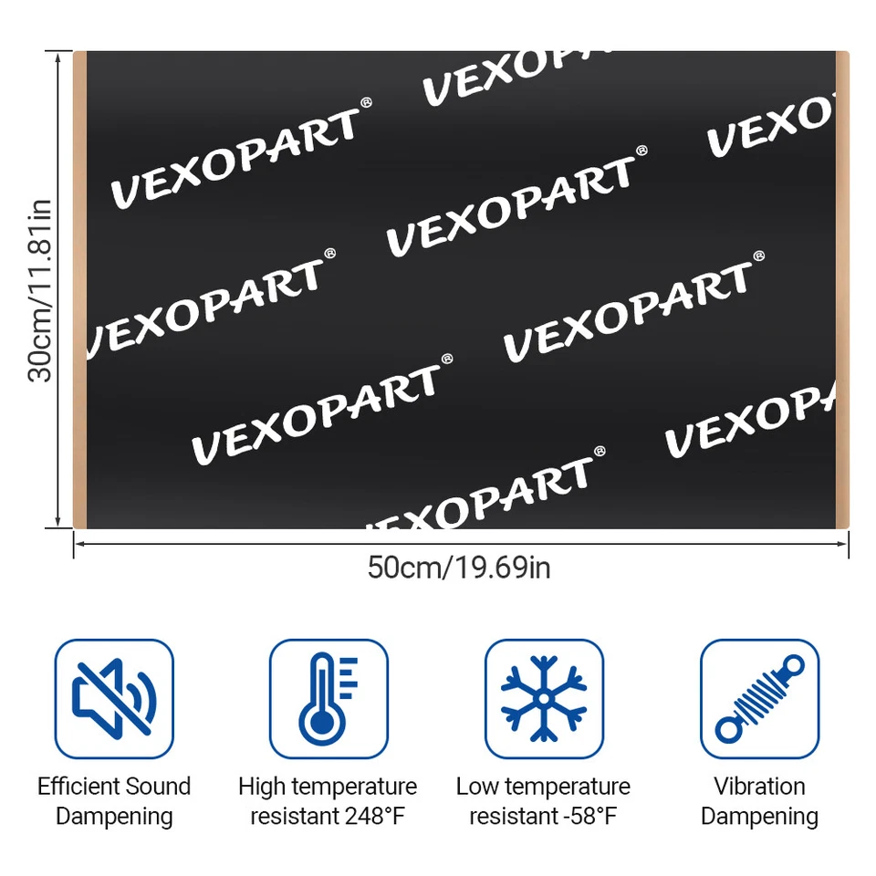 Sound Deadener Butyl Car Heat Shield Noise Shockproof Insulation Deadening Mat - image 2 of 4