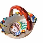 New ListingPorcelain Handled Basket Geometric Handpainted Abstract Design Made Japan
