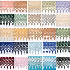 Unotrim 7.5" Olive Pin Black Blue Gray Navy Butter Lilac Trim Venice Lace by 15"