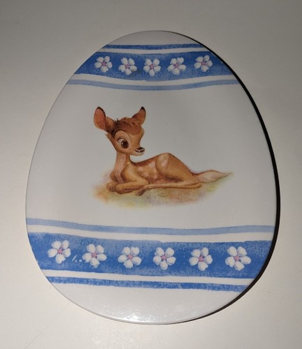 Disney Store Bambi Egg Shaped Melamine Plate Deer Character Easter Kid Dinner - 第 1/4 張圖片