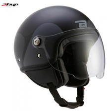 PRL) CASCO OMOLOGATO JET DEMI-JET CITY MOTO SCOOTER HELMET HYP NERO OPACO GRIGIO