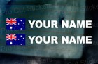 x2 Australia Flag Rally Race Tag Initial Name Surname Car Window Stickers Decals