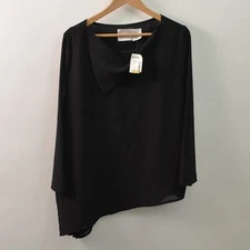 Fashion Bug NWT Top Womens 18/20 2X Black Social Scene Formal Polyester Blouse