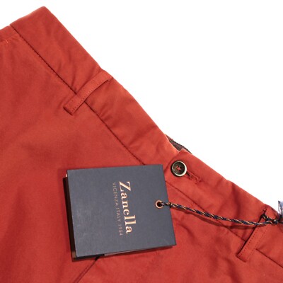 Zanella NWD Cotton Blend Chinos / Casual Pants Size 32 US Noah In Solid Orange