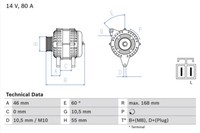 Bosch Lichtmaschine Generator 80A 14V FüR Nissan Micra III 1.2 16V 1.4 1.0