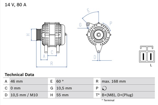 Bosch Lichtmaschine Generator 80A 14V FüR Nissan Micra III 1.2 16V 1.4 1.0-image