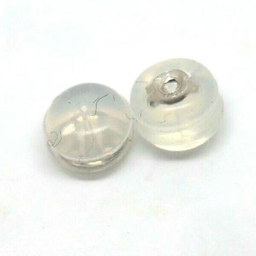 18ct White Gold Disc Silicone Butterfly Small Earring Backs -Free Post - Bild 4 von 7
