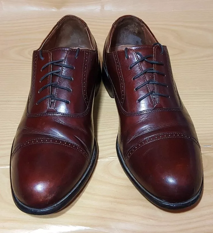 Bostonian Classics Brown Cap Toe Oxford 10 M Lace Up Mens Dress