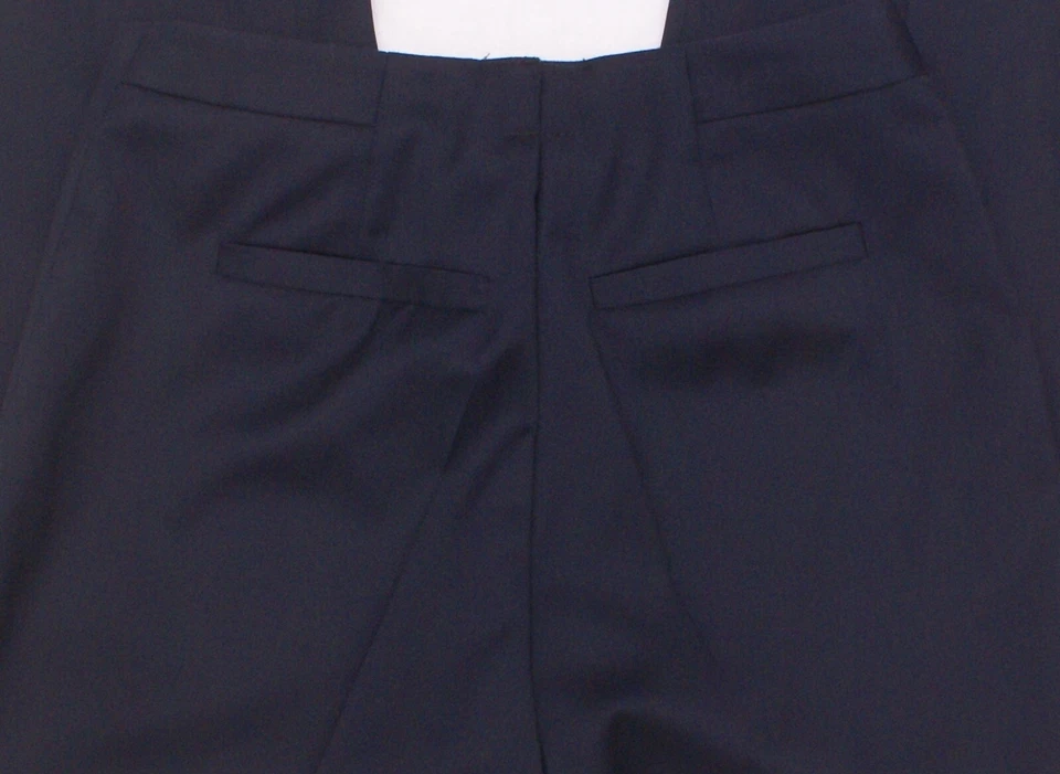 Pantalones de vestir de lana azul marino Loro Piana colección de lujo talla 0 Antonio Melani Foto 4 de 4