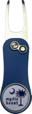 Pitchfix Hybrid 2.0 Blue/White Golf Divot Tool - Myrtle Beach Ball Marker