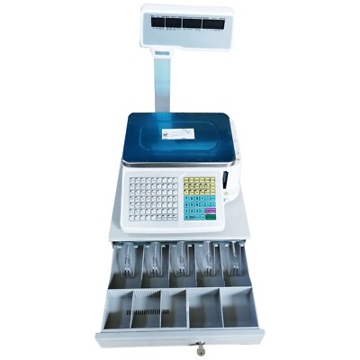 Weighing Price Computing Barcode Label Printing Cash Register Scale with Printer