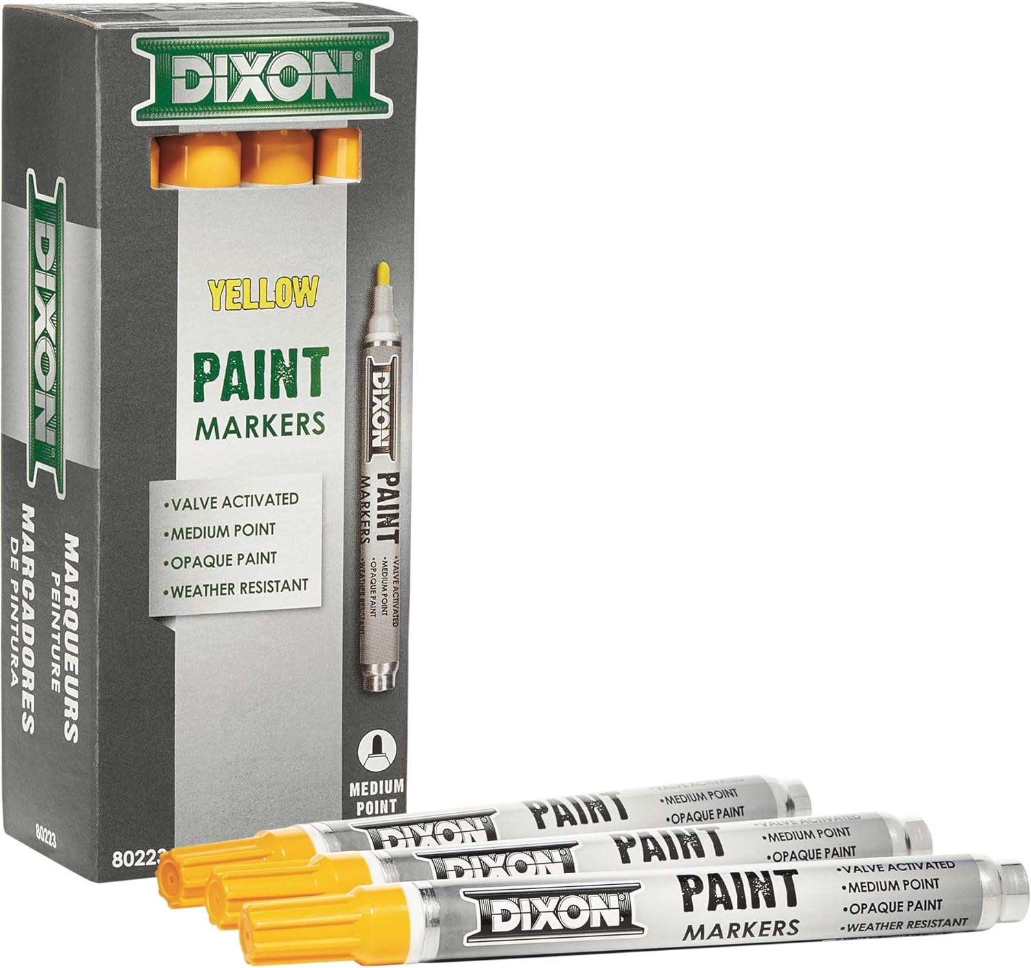 12-Count Medium Tip Yellow Paint Markers (80223)-image