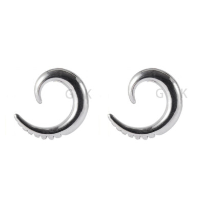 2Pcs Stainless Steel Long Tail Earring Ear Gauges Plugs Expander Earlets 2G 6mm