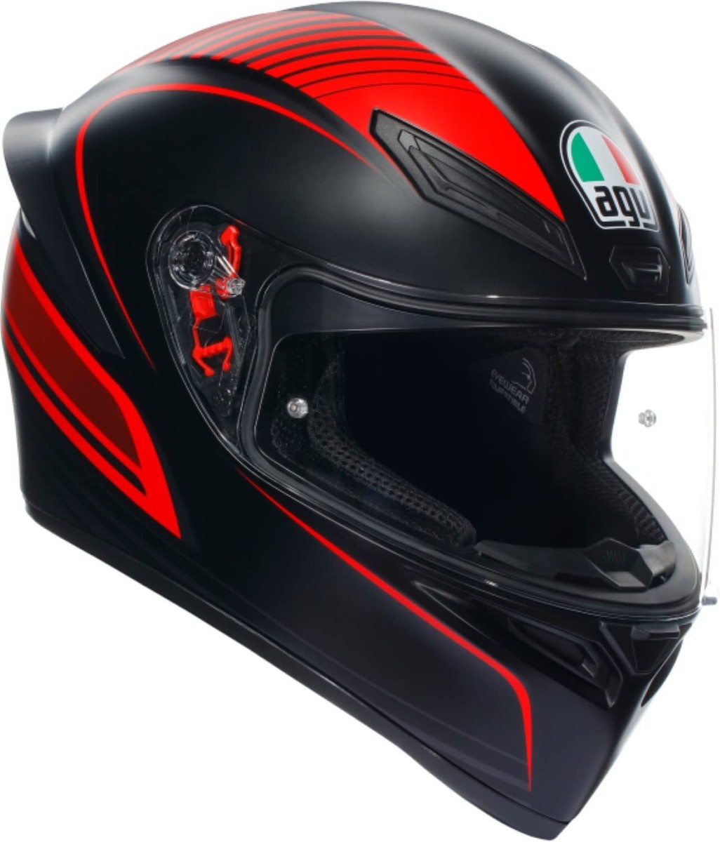 AGV Motorcycle Helmet Full Face K1 S WARMUP MATT BLACK/RED M Size 