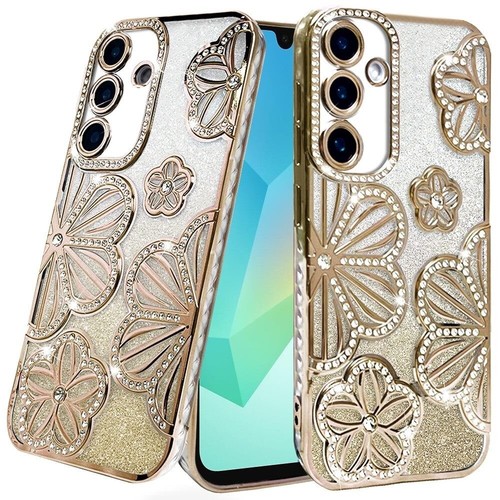 For Samsung Galaxy A16 5G Phone Case Electroplated Glitter Floral Design Cover - Picture 14 of 16