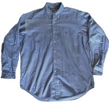 Vintage Ralph Lauren Shirt Mens 16.5 34 Blue Yarmouth Oxford Cloth Button Down
