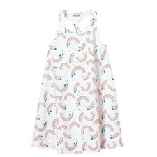 Girls' Printed Sleeveless Knit Dress, Rainbow, Size XS 4/5 , White - Cat  Jack