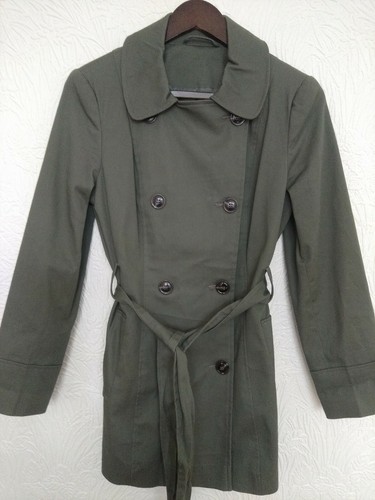 Khaki Green F\u0026F Trench Coat/Mac size 8 