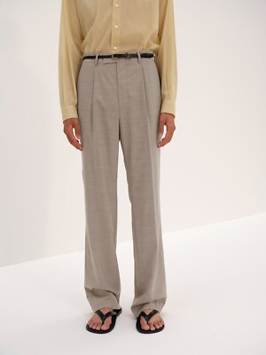 パンツ AURALEE SUPER FINE TROPICAL WOOL SLACKS Auralee Super Fine Tropical Wool Slacks in Dark Navy Curated
