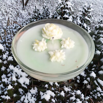 Duftkerzen Sojawachs mit Blumen   