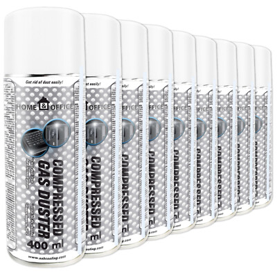 9x AABCOOLING H&O Compressed Gas Duster 400ml REINIGUNGSPRAY DRUCKLUFTSPRAY PC