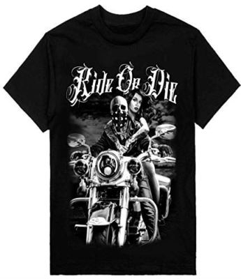 Ride Die Mens Biker T-Shirt Printed On Pro 5 Heavyweight T-Shirt