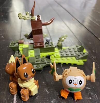Mega Bloks Construx Pokemon Rowlet vs Eevee FPM08 Incomplete