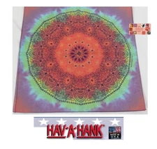 *USA MADE HAV-A-HANK TIE DYE Kaleidoscope Paisley BANDANA Bandanna Scarf Scarves