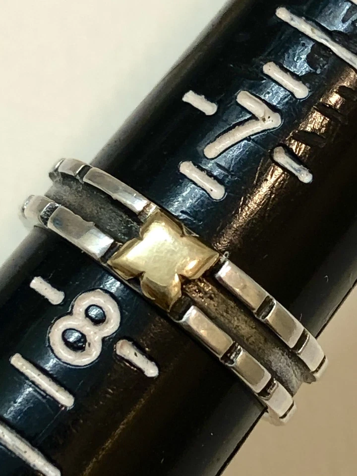 Anillo Banda Vintage Catálogo Sundance Plata de Ley 925 14k Metales Mezclados 7.5 Foto 3 de 4